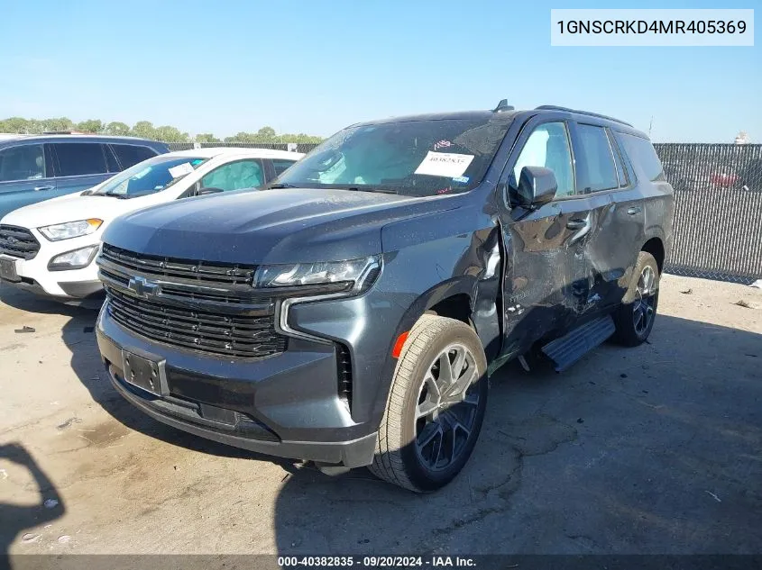 2021 Chevrolet Tahoe 2Wd Rst VIN: 1GNSCRKD4MR405369 Lot: 40382835