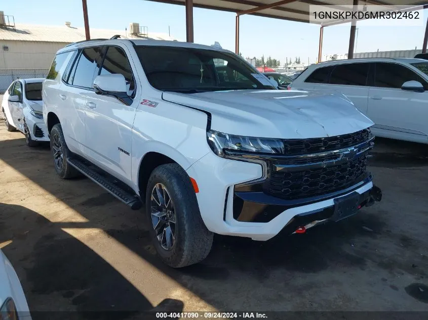 2021 Chevrolet Tahoe 4Wd Z71 VIN: 1GNSKPKD6MR302462 Lot: 40417090