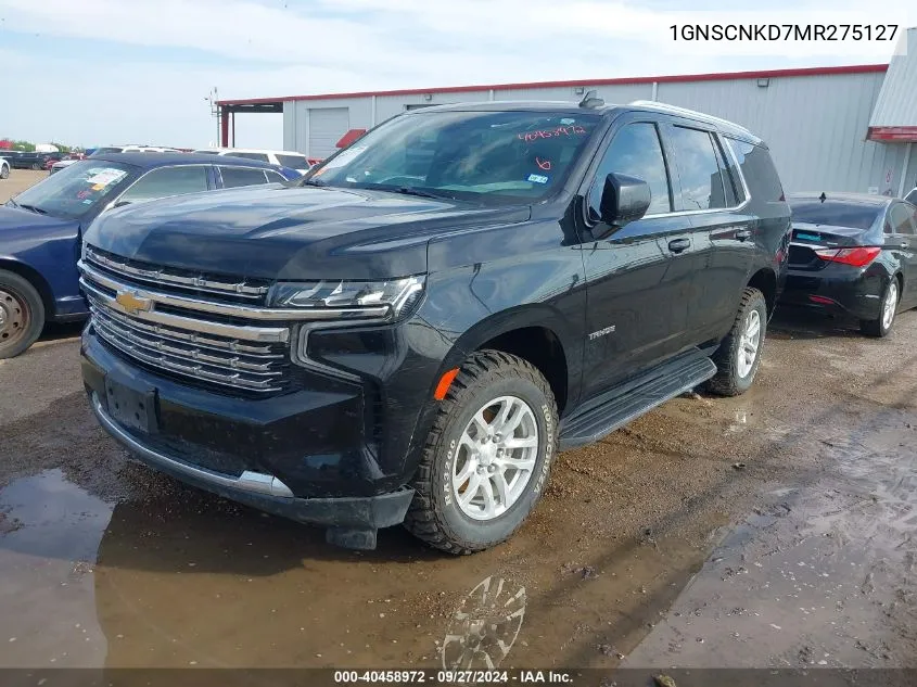 2021 Chevrolet Tahoe 2Wd Lt VIN: 1GNSCNKD7MR275127 Lot: 40458972