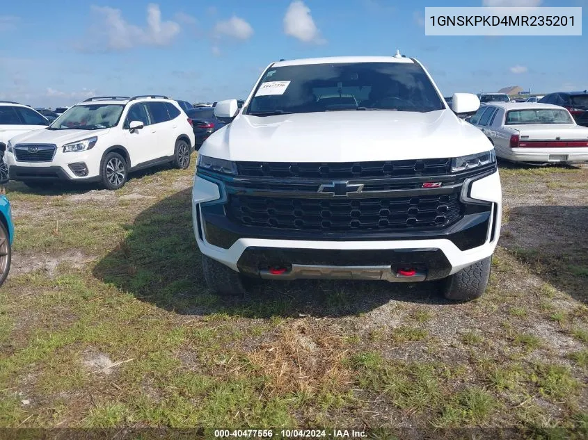 2021 Chevrolet Tahoe 4Wd Z71 VIN: 1GNSKPKD4MR235201 Lot: 40477556