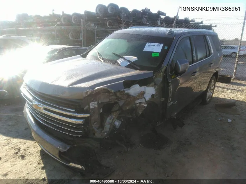 2021 Chevrolet Tahoe 4Wd Lt VIN: 1GNSKNKD9MR386961 Lot: 40495580