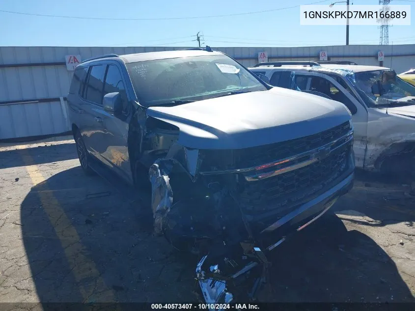 2021 Chevrolet Tahoe 4Wd Z71 VIN: 1GNSKPKD7MR166889 Lot: 40573407