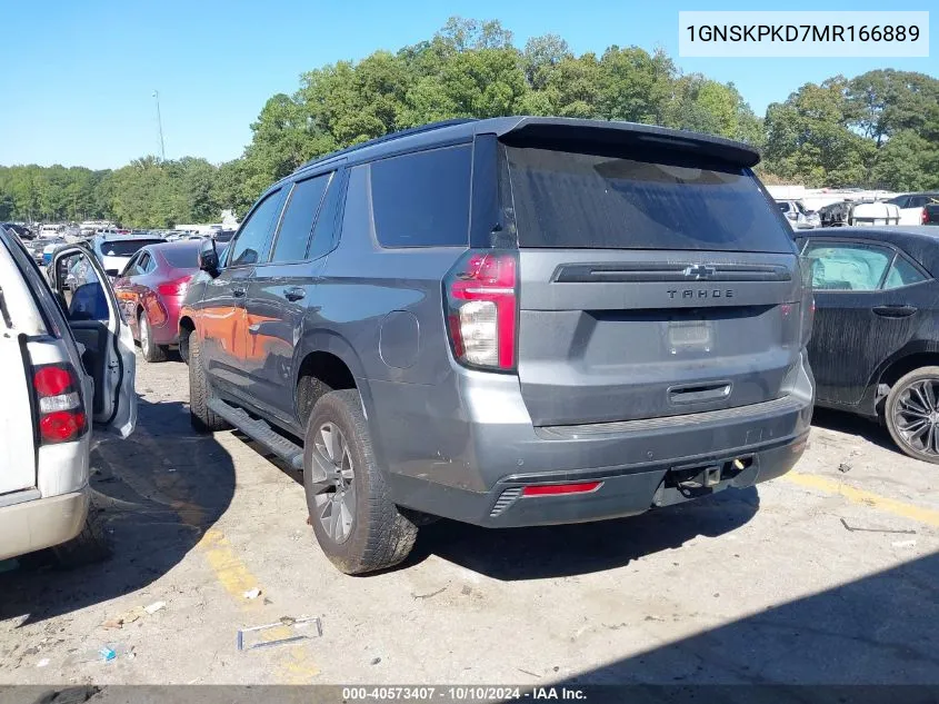 2021 Chevrolet Tahoe 4Wd Z71 VIN: 1GNSKPKD7MR166889 Lot: 40573407