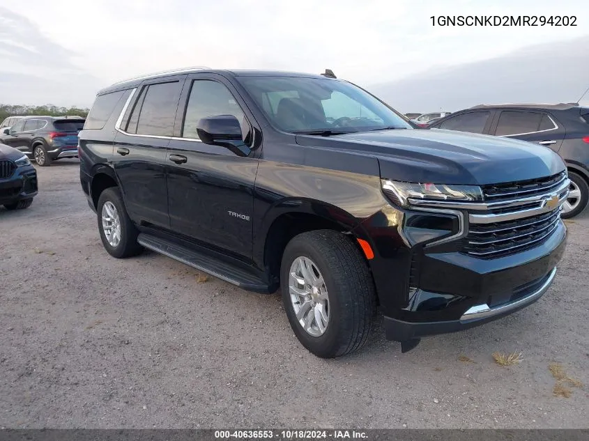 2021 Chevrolet Tahoe 2Wd Lt VIN: 1GNSCNKD2MR294202 Lot: 40636553