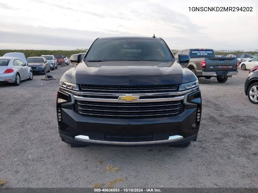 2021 Chevrolet Tahoe 2Wd Lt VIN: 1GNSCNKD2MR294202 Lot: 40636553