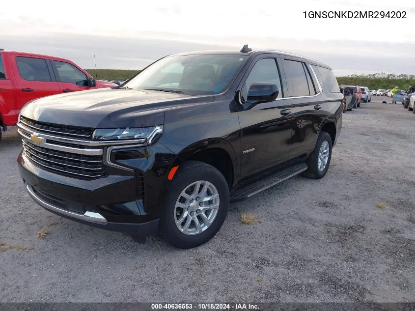 2021 Chevrolet Tahoe 2Wd Lt VIN: 1GNSCNKD2MR294202 Lot: 40636553