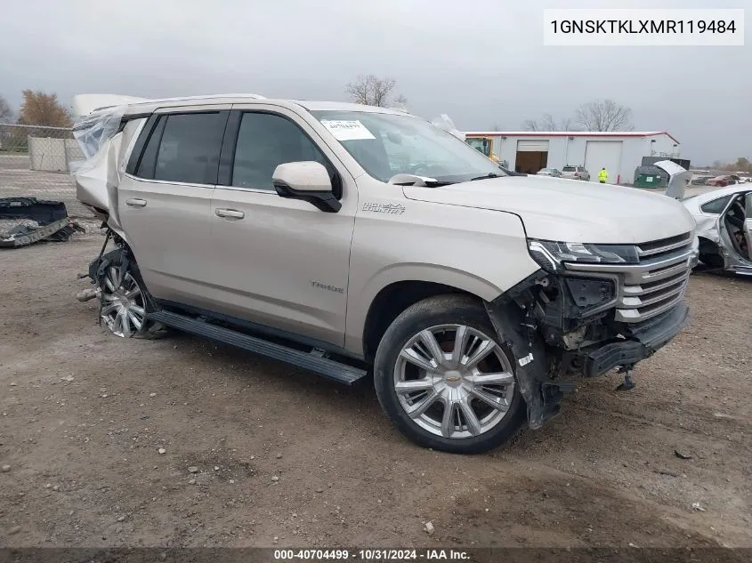 2021 Chevrolet Tahoe 4Wd High Country VIN: 1GNSKTKLXMR119484 Lot: 40704499