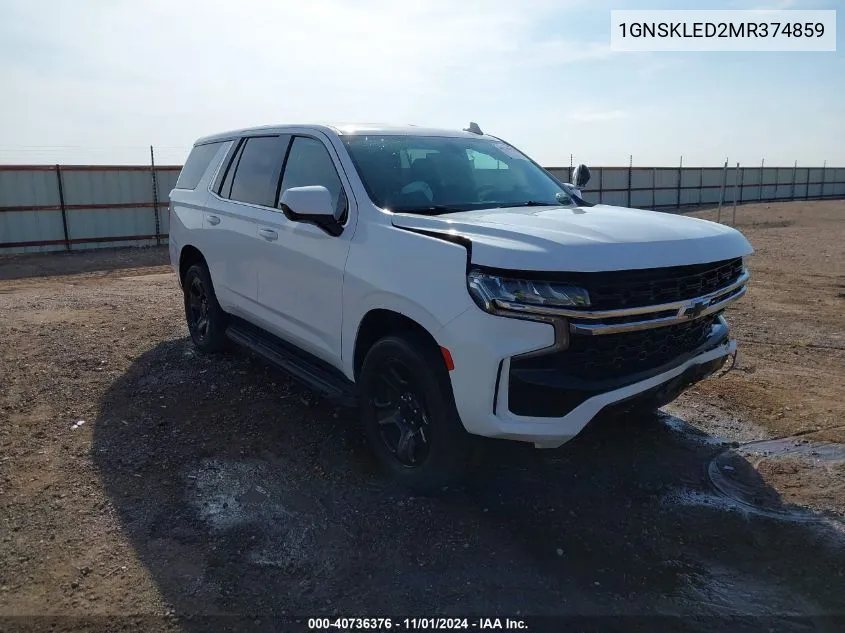 2021 Chevrolet Tahoe 4Wd Commercial Fleet VIN: 1GNSKLED2MR374859 Lot: 40736376