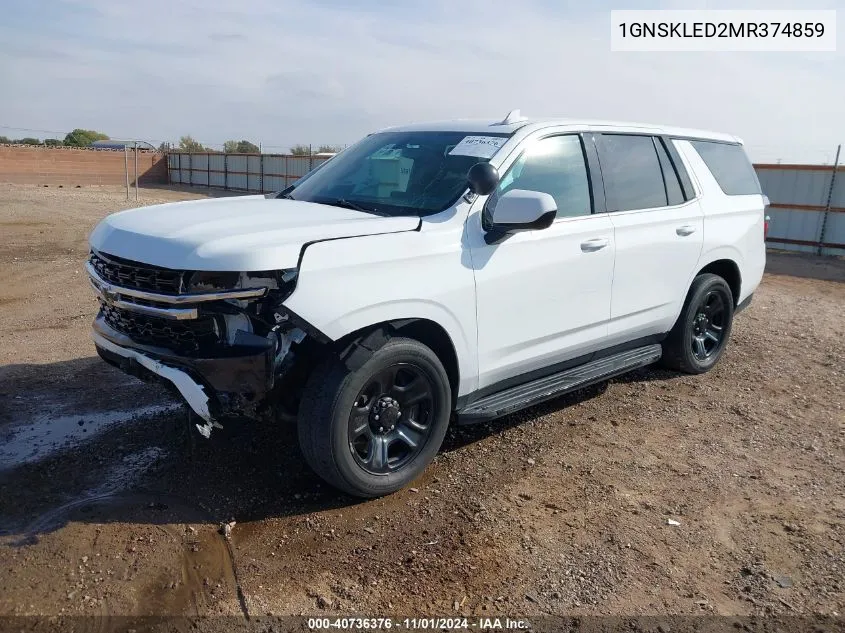 2021 Chevrolet Tahoe 4Wd Commercial Fleet VIN: 1GNSKLED2MR374859 Lot: 40736376