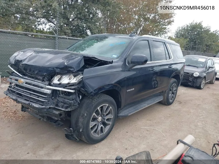 2021 Chevrolet Tahoe 2Wd Lt VIN: 1GNSCNKD9MR456018 Lot: 40747883