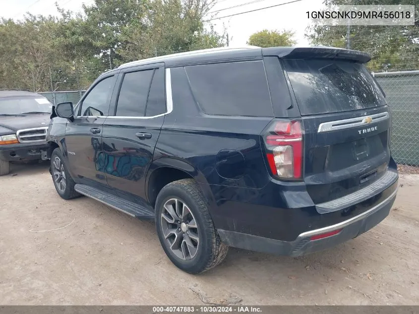 2021 Chevrolet Tahoe 2Wd Lt VIN: 1GNSCNKD9MR456018 Lot: 40747883