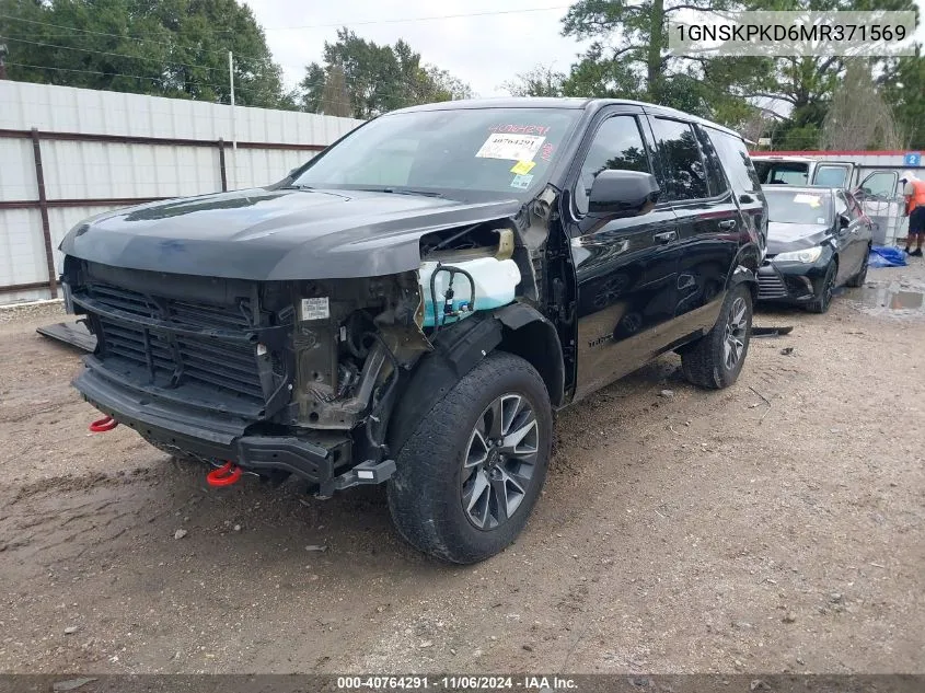 2021 Chevrolet Tahoe 4Wd Z71 VIN: 1GNSKPKD6MR371569 Lot: 40764291