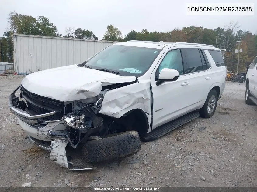 2021 Chevrolet Tahoe 2Wd Lt VIN: 1GNSCNKD2MR236588 Lot: 40782721