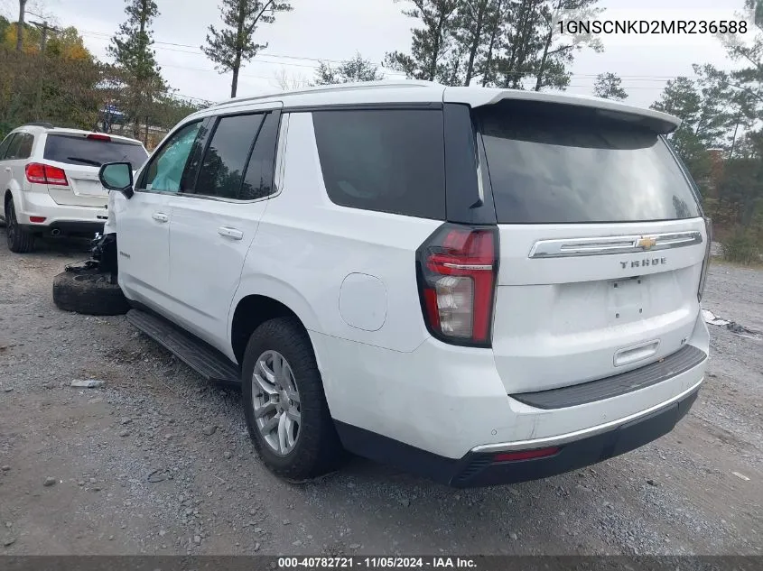 2021 Chevrolet Tahoe 2Wd Lt VIN: 1GNSCNKD2MR236588 Lot: 40782721