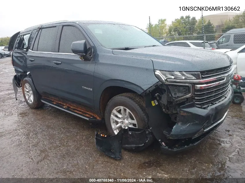 2021 Chevrolet Tahoe 2Wd Lt VIN: 1GNSCNKD6MR130662 Lot: 40788340