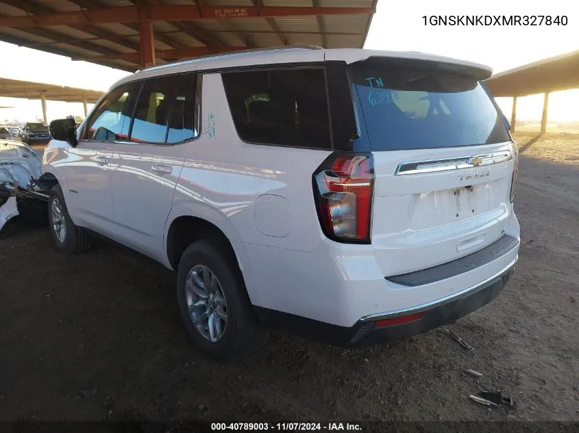 2021 Chevrolet Tahoe 4Wd Lt VIN: 1GNSKNKDXMR327840 Lot: 40789003