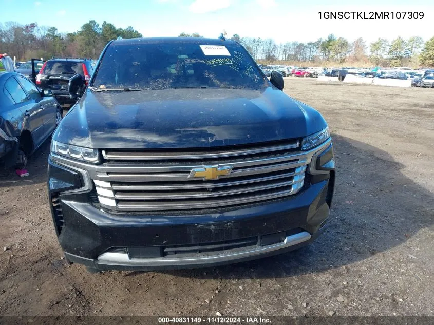 2021 Chevrolet Tahoe 2Wd High Country VIN: 1GNSCTKL2MR107309 Lot: 40831149