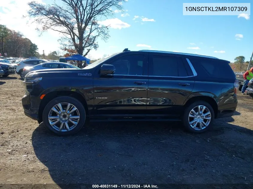 2021 Chevrolet Tahoe 2Wd High Country VIN: 1GNSCTKL2MR107309 Lot: 40831149