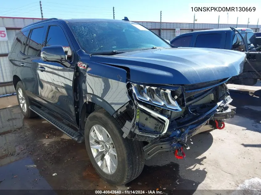 2021 Chevrolet Tahoe 4Wd Z71 VIN: 1GNSKPKD0MR130669 Lot: 40842640