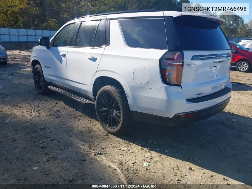 2021 Chevrolet Tahoe 2Wd Rst VIN: 1GNSCRKT2MR466498 Lot: 40847569