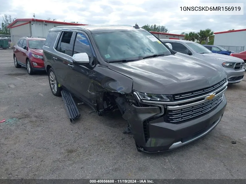 2021 Chevrolet Tahoe 2Wd Premier VIN: 1GNSCSKD6MR156919 Lot: 40856688