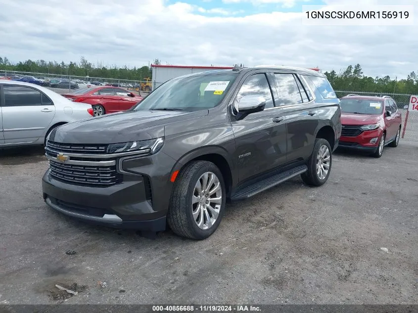 2021 Chevrolet Tahoe 2Wd Premier VIN: 1GNSCSKD6MR156919 Lot: 40856688