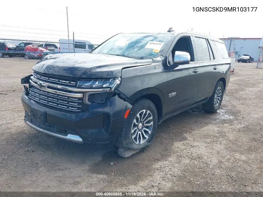 2021 Chevrolet Tahoe 2Wd Premier VIN: 1GNSCSKD9MR103177 Lot: 40905655