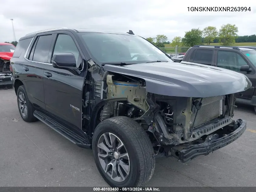 2022 Chevrolet Tahoe 4Wd Lt VIN: 1GNSKNKDXNR263994 Lot: 40103450