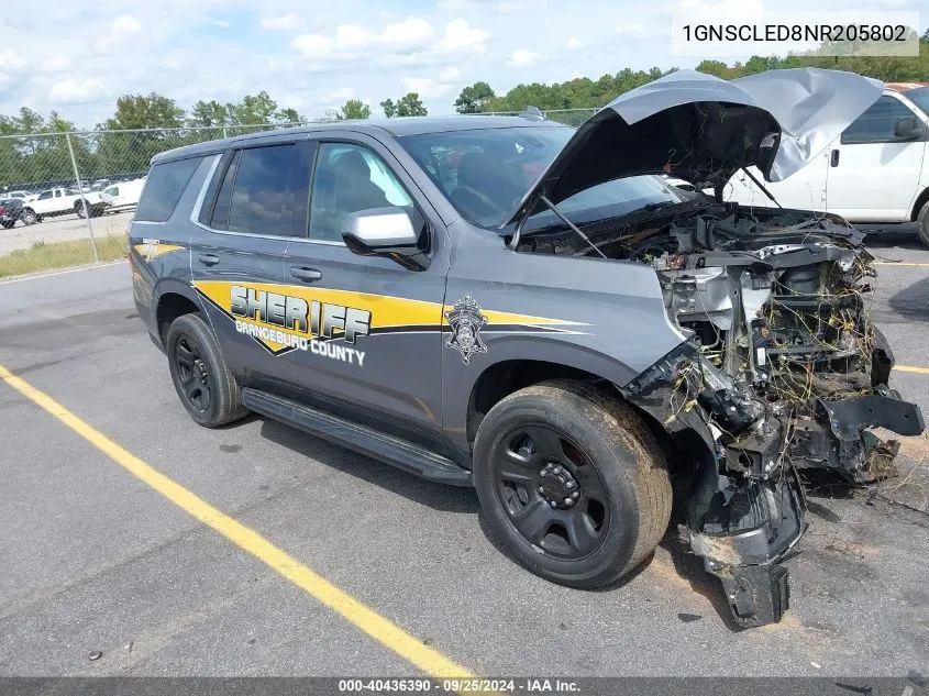 2022 Chevrolet Tahoe 2Wd Commercial Fleet VIN: 1GNSCLED8NR205802 Lot: 40436390