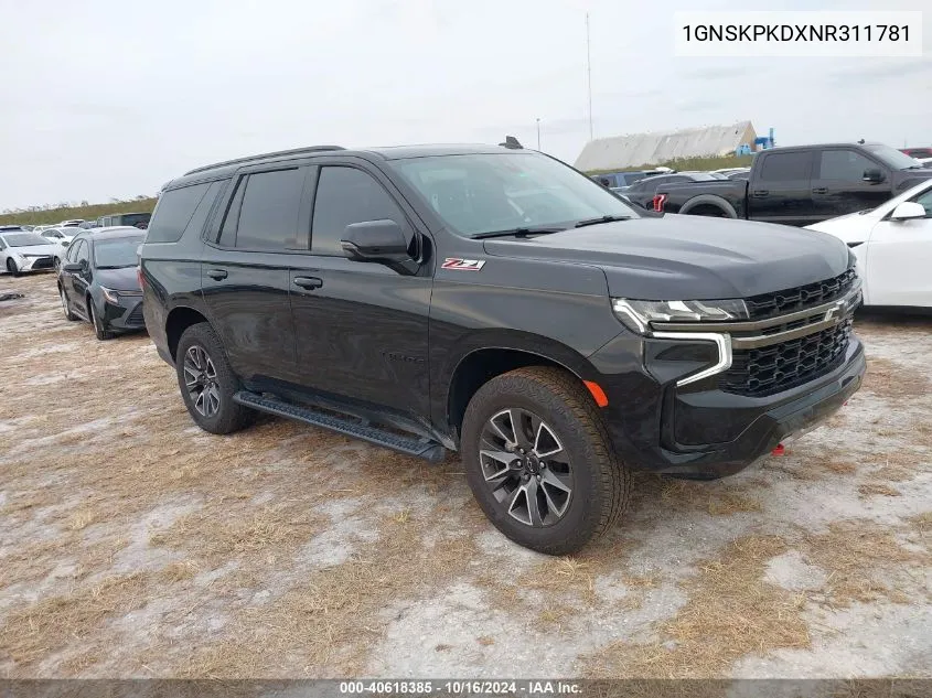 2022 Chevrolet Tahoe 4Wd Z71 VIN: 1GNSKPKDXNR311781 Lot: 40618385