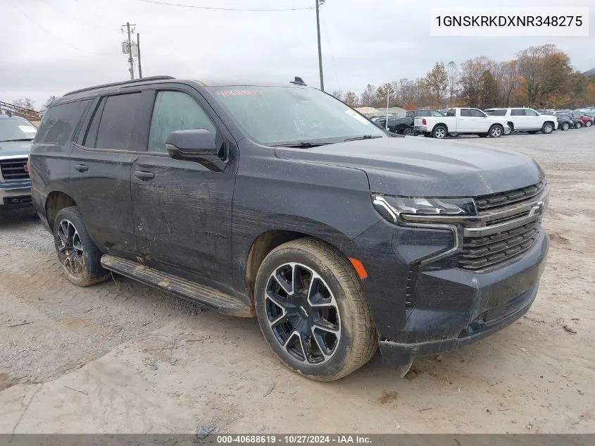 2022 Chevrolet Tahoe 4Wd Rst VIN: 1GNSKRKDXNR348275 Lot: 40688619