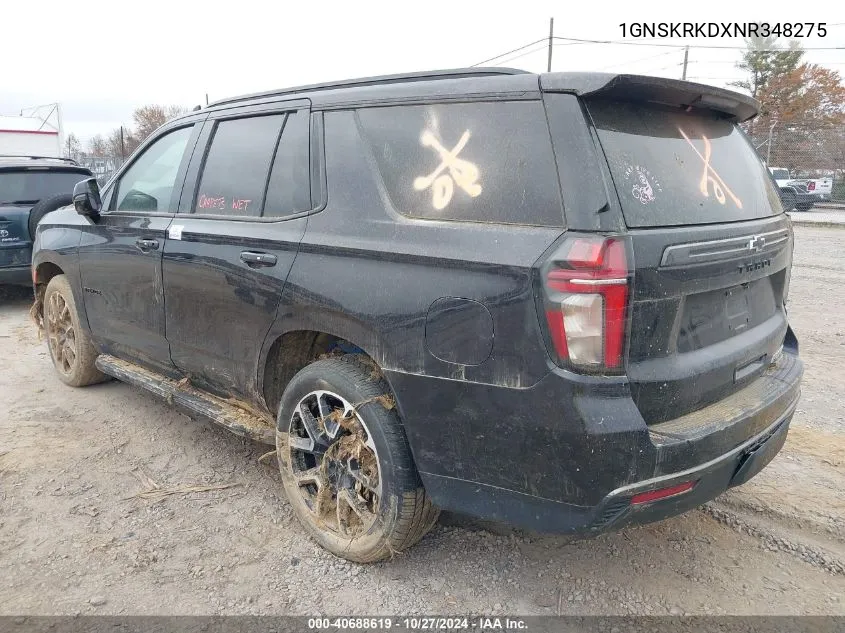 2022 Chevrolet Tahoe 4Wd Rst VIN: 1GNSKRKDXNR348275 Lot: 40688619