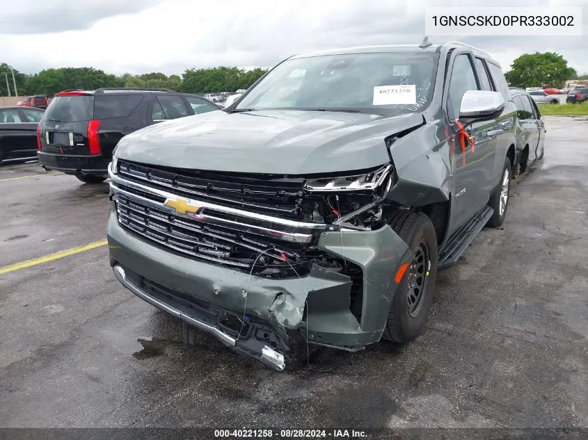 2023 Chevrolet Tahoe 2Wd Premier VIN: 1GNSCSKD0PR333002 Lot: 40221258