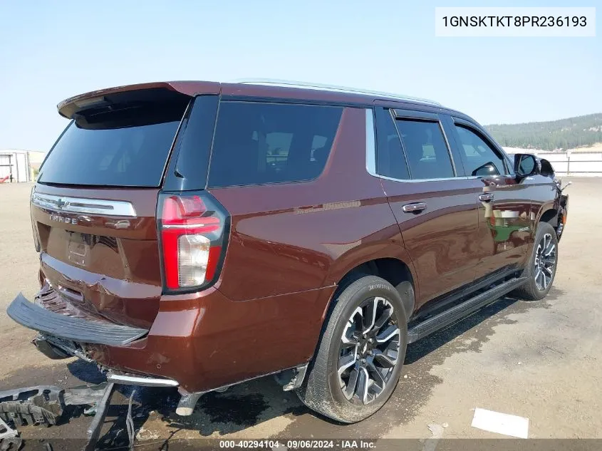 2023 Chevrolet Tahoe 4Wd High Country VIN: 1GNSKTKT8PR236193 Lot: 40294104