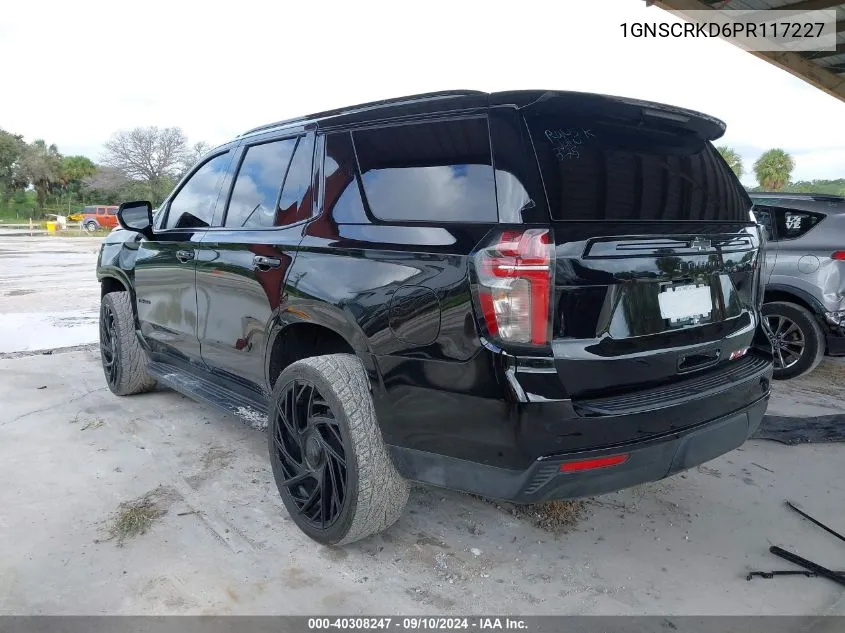 2023 Chevrolet Tahoe 2Wd Rst VIN: 1GNSCRKD6PR117227 Lot: 40308247