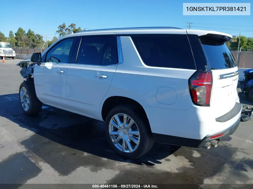 2023 Chevrolet Tahoe 4Wd High Country VIN: 1GNSKTKL7PR381421 Lot: 40461186