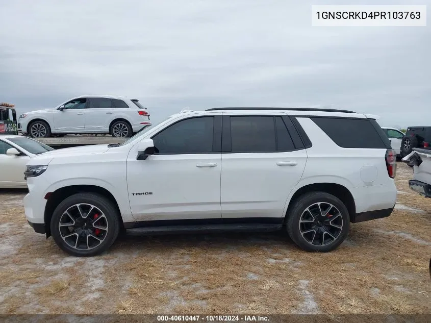 2023 Chevrolet Tahoe 2Wd Rst VIN: 1GNSCRKD4PR103763 Lot: 40610447