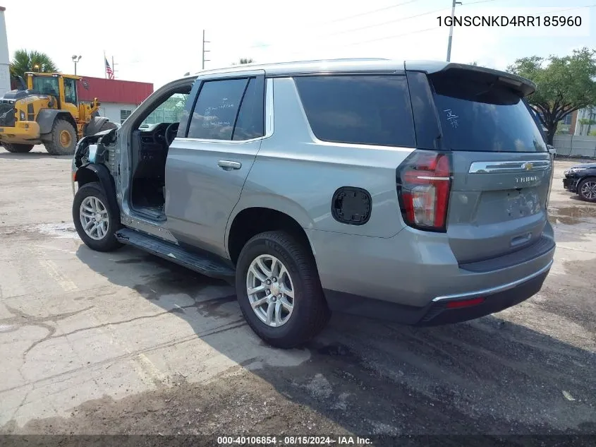 2024 Chevrolet Tahoe 2Wd Lt VIN: 1GNSCNKD4RR185960 Lot: 40106854