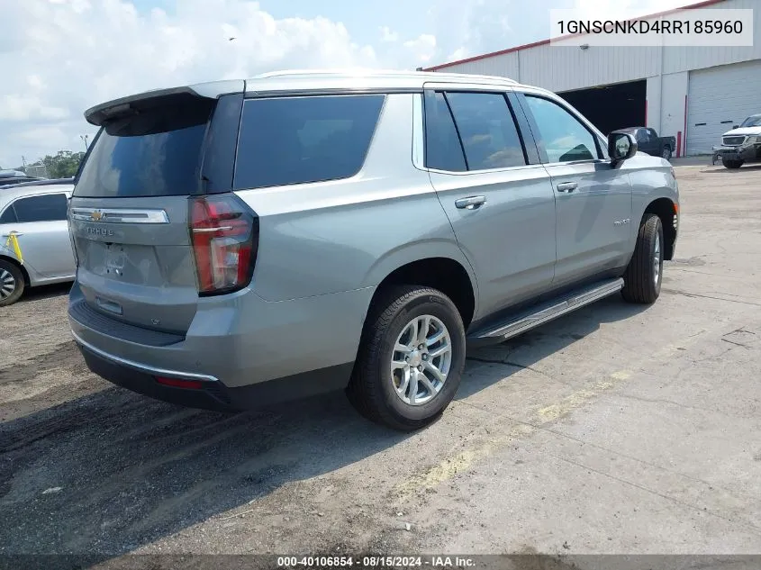 2024 Chevrolet Tahoe 2Wd Lt VIN: 1GNSCNKD4RR185960 Lot: 40106854