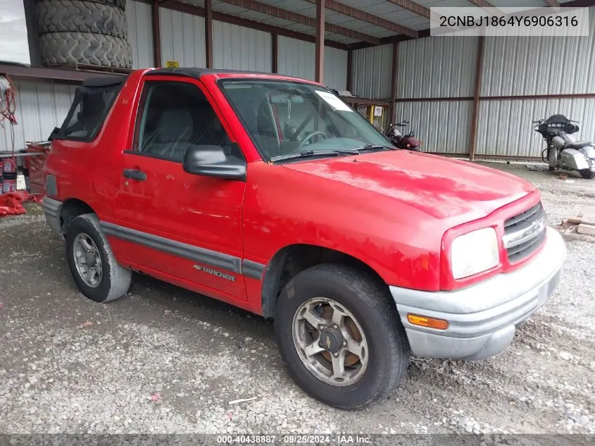 2000 Chevrolet Tracker VIN: 2CNBJ1864Y6906316 Lot: 40438887