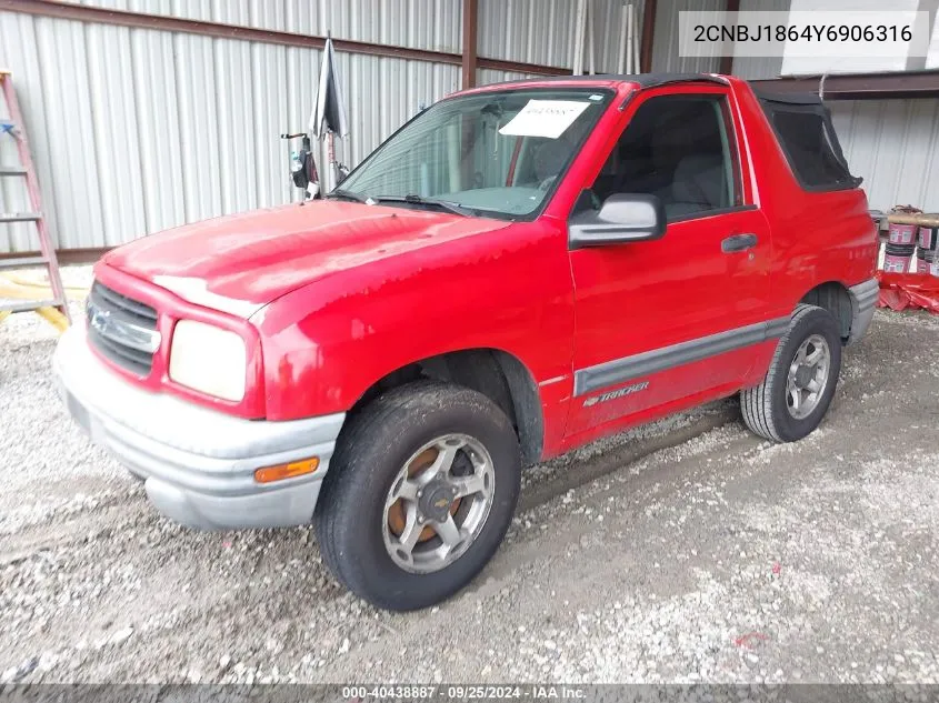 2000 Chevrolet Tracker VIN: 2CNBJ1864Y6906316 Lot: 40438887