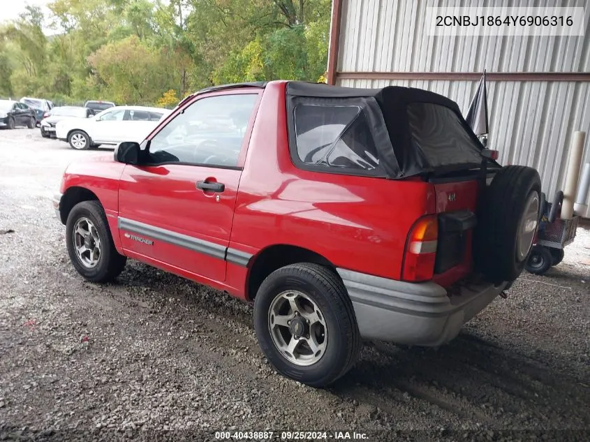 2000 Chevrolet Tracker VIN: 2CNBJ1864Y6906316 Lot: 40438887