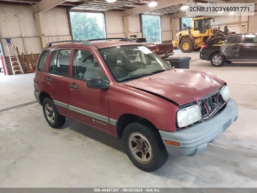 2000 Chevrolet Tracker VIN: 2CNBJ13C3Y6931771 Lot: 40457207