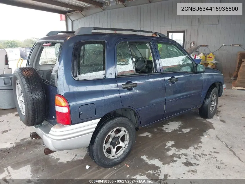 2001 Chevrolet Tracker Hard Top Lt VIN: 2CNBJ634416936800 Lot: 40458386