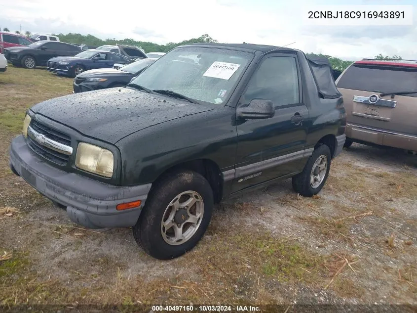 2001 Chevrolet Tracker VIN: 2CNBJ18C916943891 Lot: 40497160