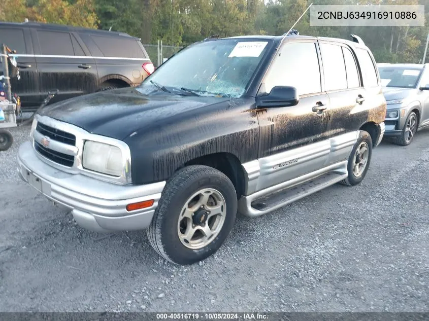 2001 Chevrolet Tracker Lt VIN: 2CNBJ634916910886 Lot: 40516719