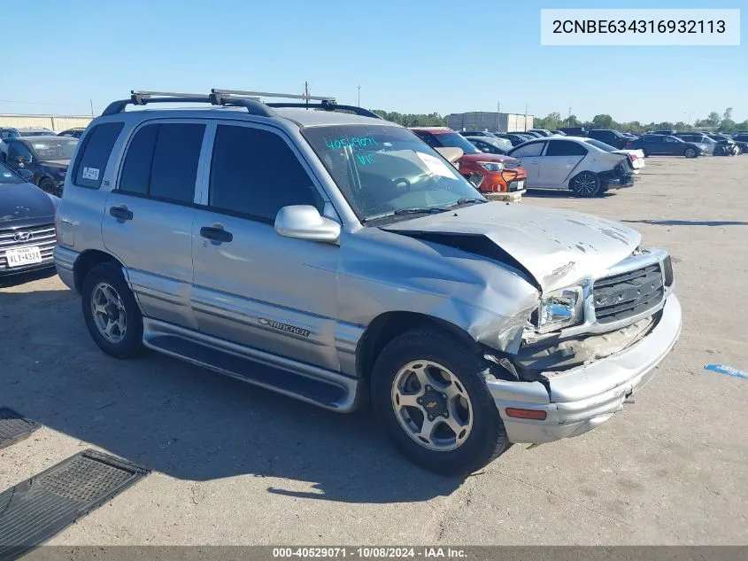 2001 Chevrolet Tracker Lt VIN: 2CNBE634316932113 Lot: 40529071