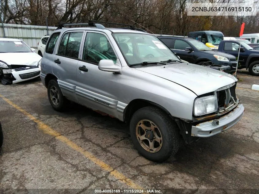 2001 Chevrolet Tracker Hard Top Lt VIN: 2CNBJ634716915150 Lot: 40853169