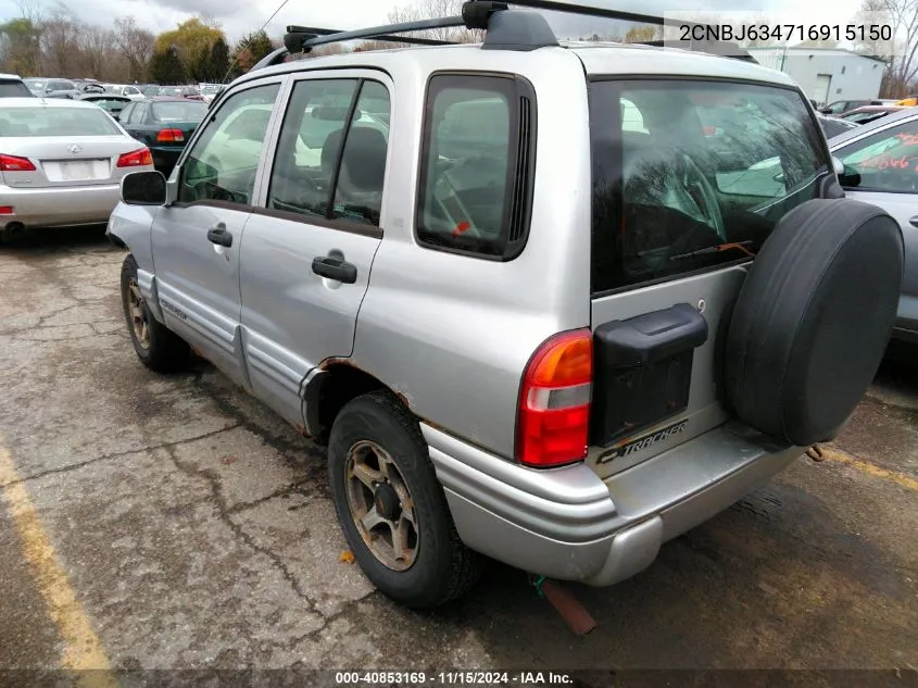 2001 Chevrolet Tracker Hard Top Lt VIN: 2CNBJ634716915150 Lot: 40853169