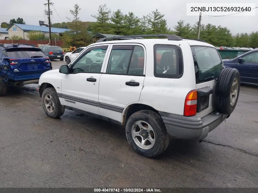 2002 Chevrolet Tracker Hard Top Base VIN: 2CNBJ13C526932640 Lot: 40478742